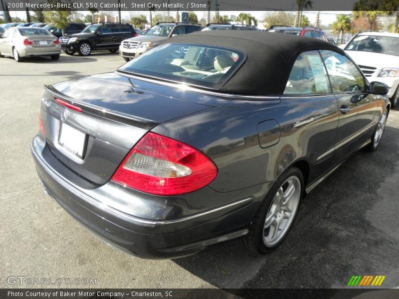 Steel Grey Metallic / Stone 2008 Mercedes-Benz CLK 550 Cabriolet