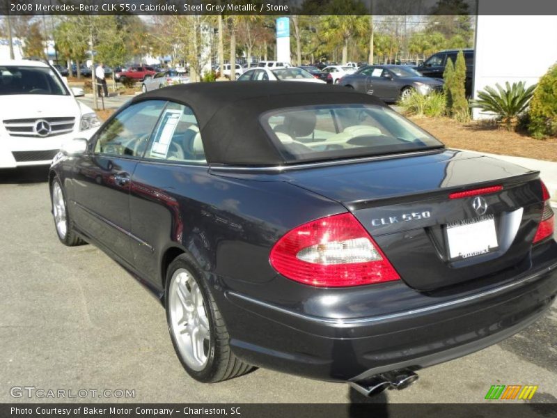 Steel Grey Metallic / Stone 2008 Mercedes-Benz CLK 550 Cabriolet
