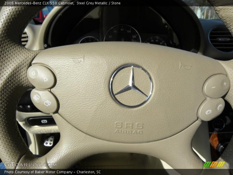 Steel Grey Metallic / Stone 2008 Mercedes-Benz CLK 550 Cabriolet