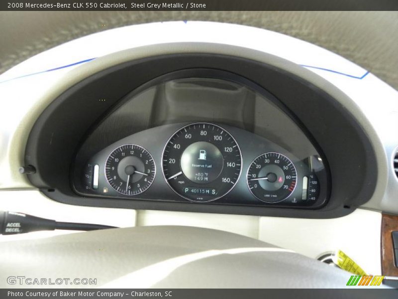 Steel Grey Metallic / Stone 2008 Mercedes-Benz CLK 550 Cabriolet