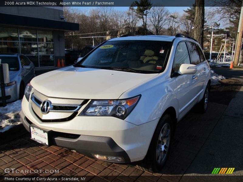 Aspen White Pearl / Parchment 2008 Acura MDX Technology