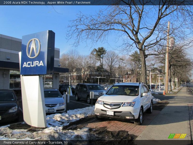 Aspen White Pearl / Parchment 2008 Acura MDX Technology
