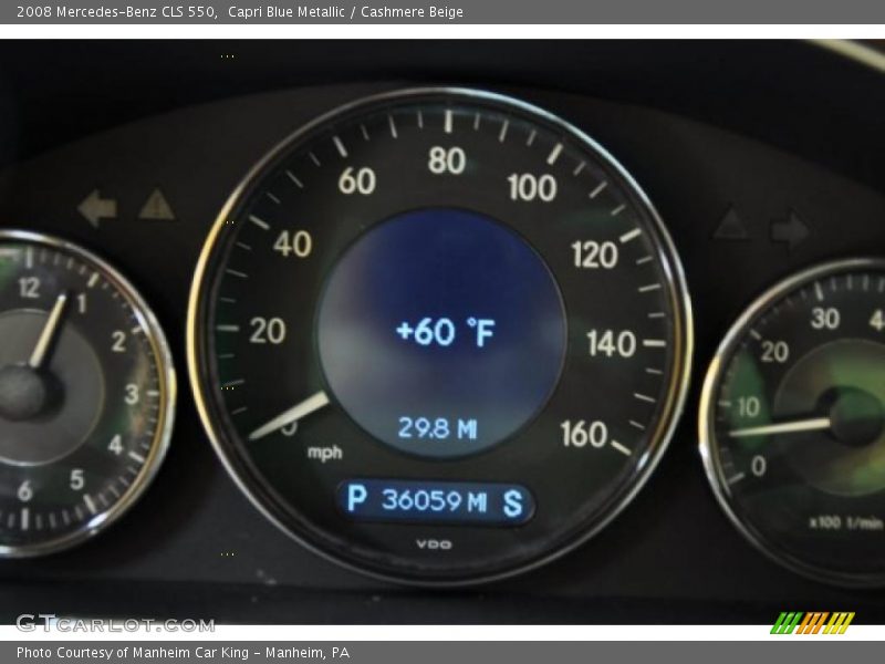 Capri Blue Metallic / Cashmere Beige 2008 Mercedes-Benz CLS 550