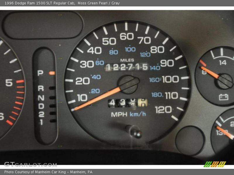 Moss Green Pearl / Gray 1996 Dodge Ram 1500 SLT Regular Cab