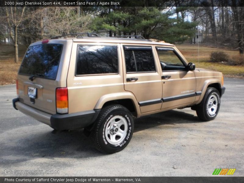 Desert Sand Pearl / Agate Black 2000 Jeep Cherokee Sport 4x4