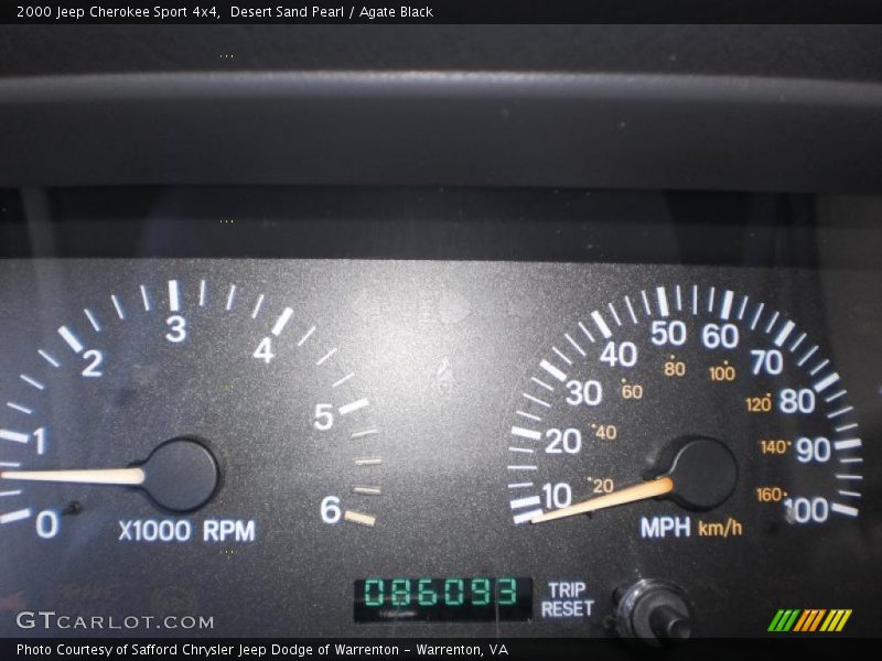 Desert Sand Pearl / Agate Black 2000 Jeep Cherokee Sport 4x4