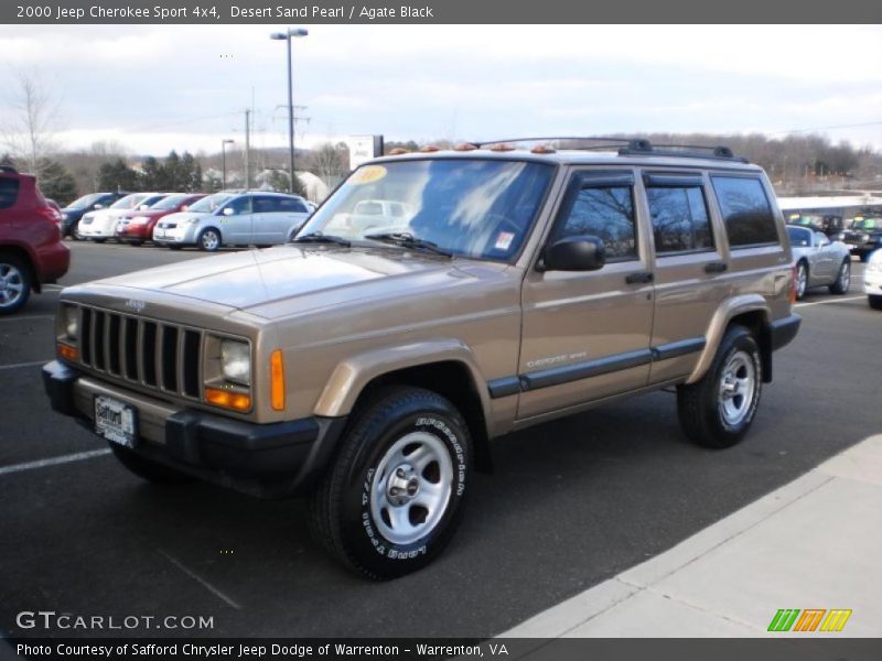 Desert Sand Pearl / Agate Black 2000 Jeep Cherokee Sport 4x4