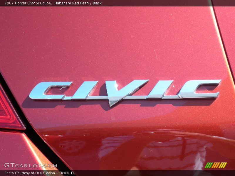 Habanero Red Pearl / Black 2007 Honda Civic Si Coupe