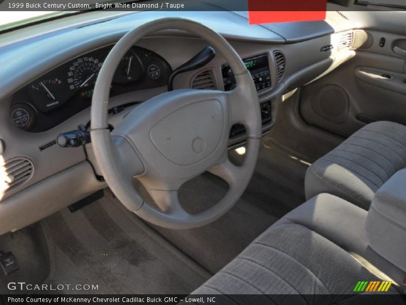Bright White Diamond / Taupe 1999 Buick Century Custom