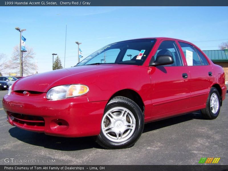 Cherry Red / Gray 1999 Hyundai Accent GL Sedan