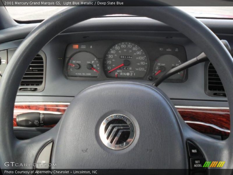 Light Blue Metallic / Deep Slate Blue 2001 Mercury Grand Marquis GS