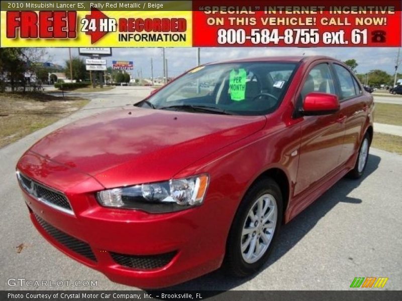 Rally Red Metallic / Beige 2010 Mitsubishi Lancer ES