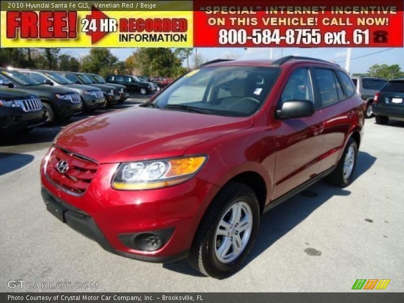 Venetian Red / Beige 2010 Hyundai Santa Fe GLS