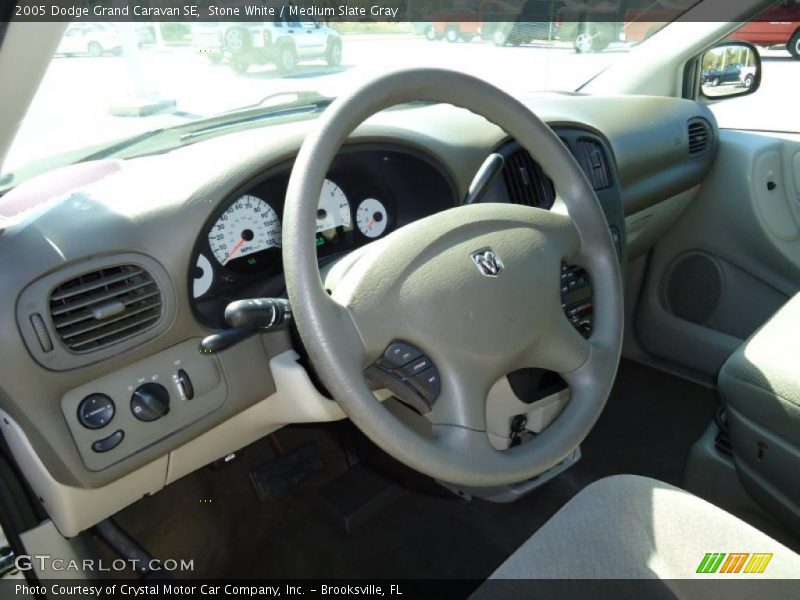 Stone White / Medium Slate Gray 2005 Dodge Grand Caravan SE