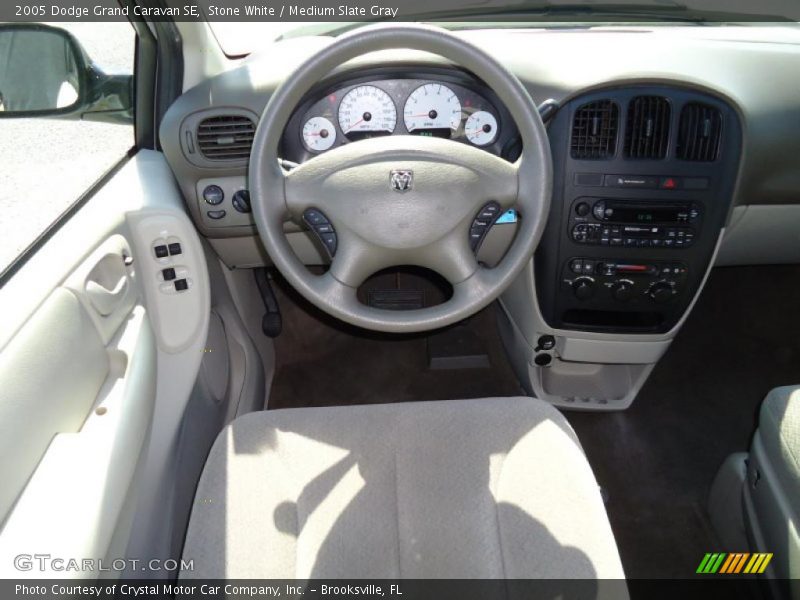 Stone White / Medium Slate Gray 2005 Dodge Grand Caravan SE