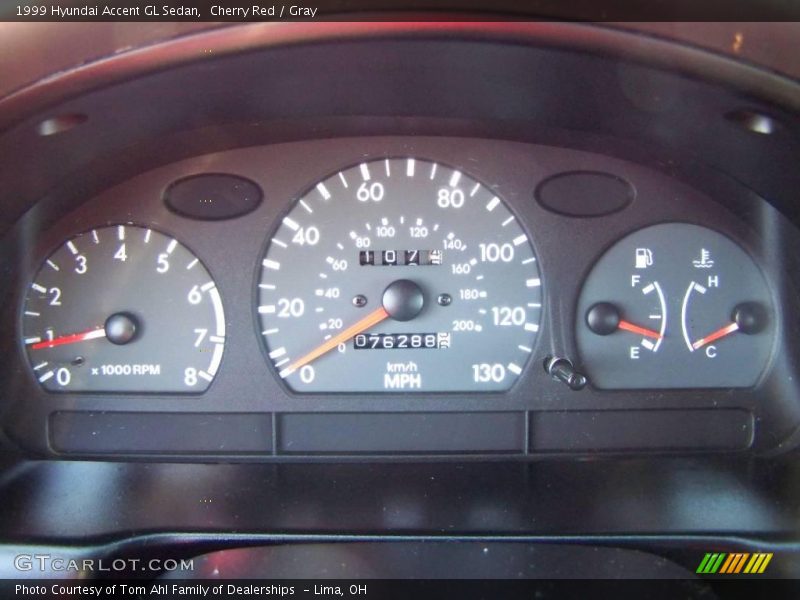 Cherry Red / Gray 1999 Hyundai Accent GL Sedan