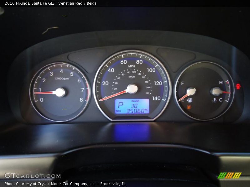 Venetian Red / Beige 2010 Hyundai Santa Fe GLS