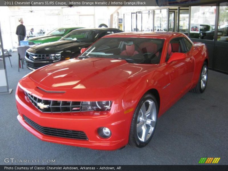 Inferno Orange Metallic / Inferno Orange/Black 2011 Chevrolet Camaro SS/RS Coupe
