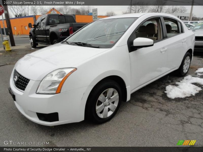 Fresh Powder White / Beige 2007 Nissan Sentra 2.0 S