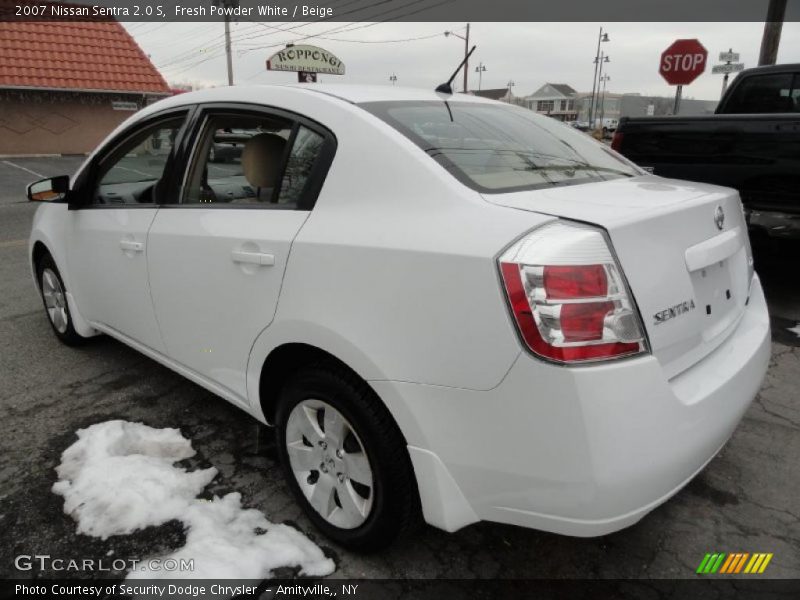 Fresh Powder White / Beige 2007 Nissan Sentra 2.0 S