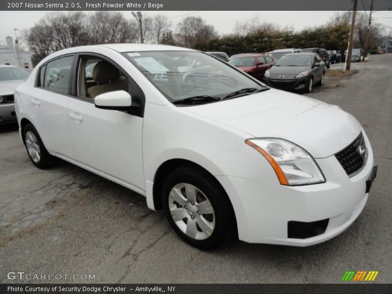 Fresh Powder White / Beige 2007 Nissan Sentra 2.0 S