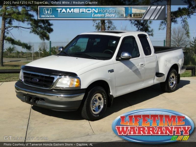 Oxford White / Medium Graphite 2001 Ford F150 XLT SuperCab