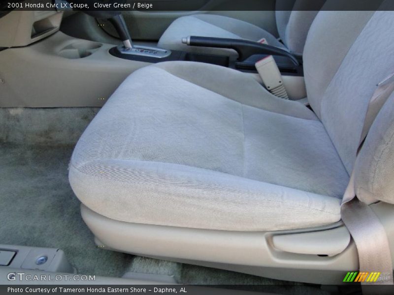 Clover Green / Beige 2001 Honda Civic LX Coupe