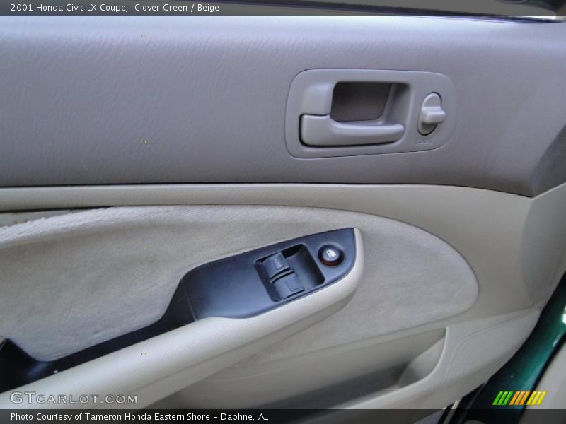 Clover Green / Beige 2001 Honda Civic LX Coupe