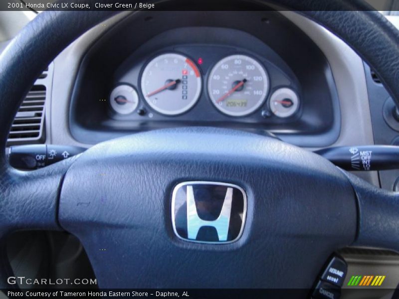 Clover Green / Beige 2001 Honda Civic LX Coupe