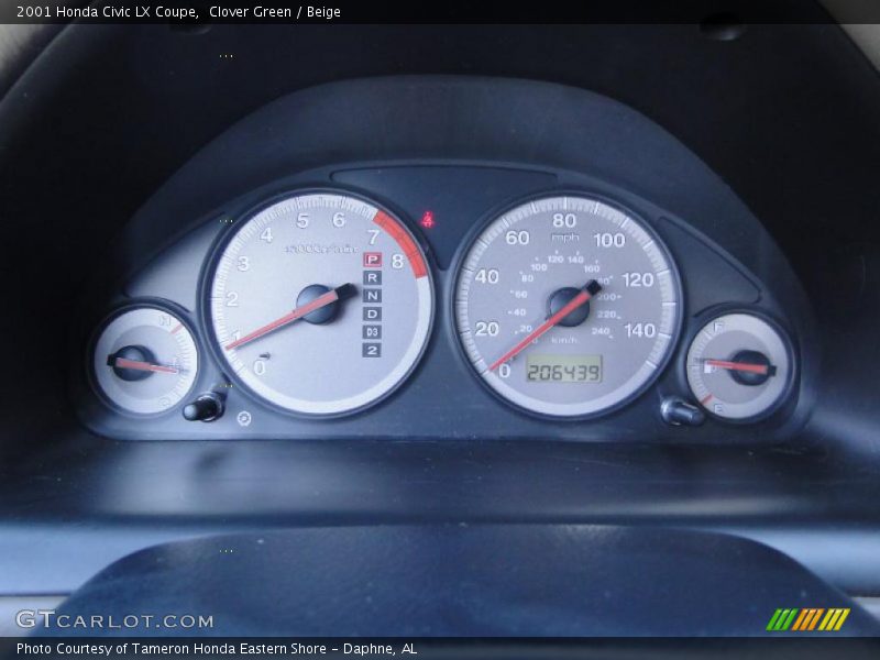  2001 Civic LX Coupe LX Coupe Gauges