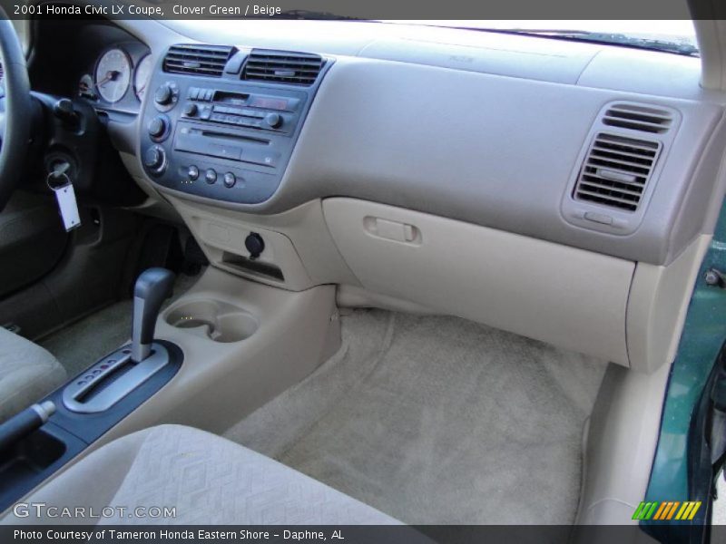 Clover Green / Beige 2001 Honda Civic LX Coupe