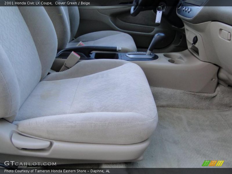 Clover Green / Beige 2001 Honda Civic LX Coupe