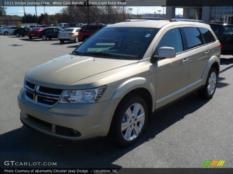 White Gold Metallic / Black/Light Frost Beige 2011 Dodge Journey Crew