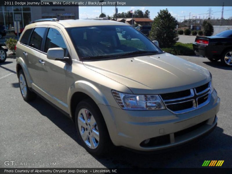 White Gold Metallic / Black/Light Frost Beige 2011 Dodge Journey Crew