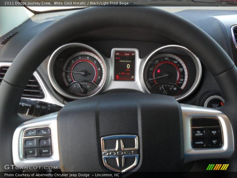 White Gold Metallic / Black/Light Frost Beige 2011 Dodge Journey Crew