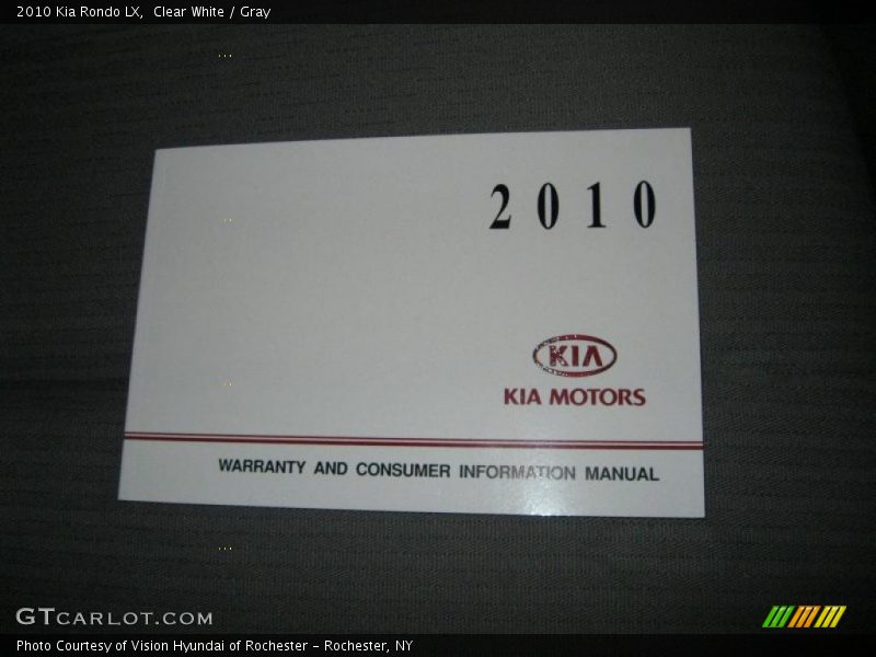 Clear White / Gray 2010 Kia Rondo LX