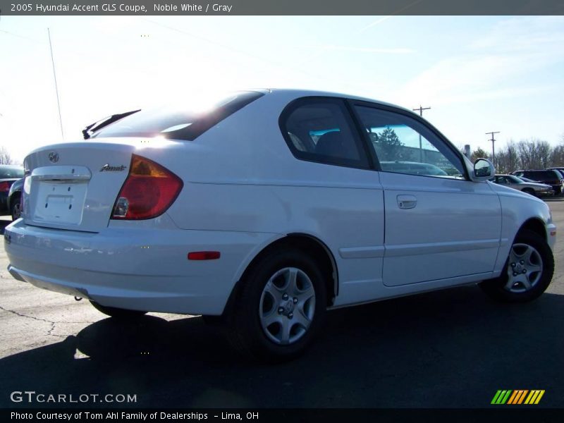 Noble White / Gray 2005 Hyundai Accent GLS Coupe