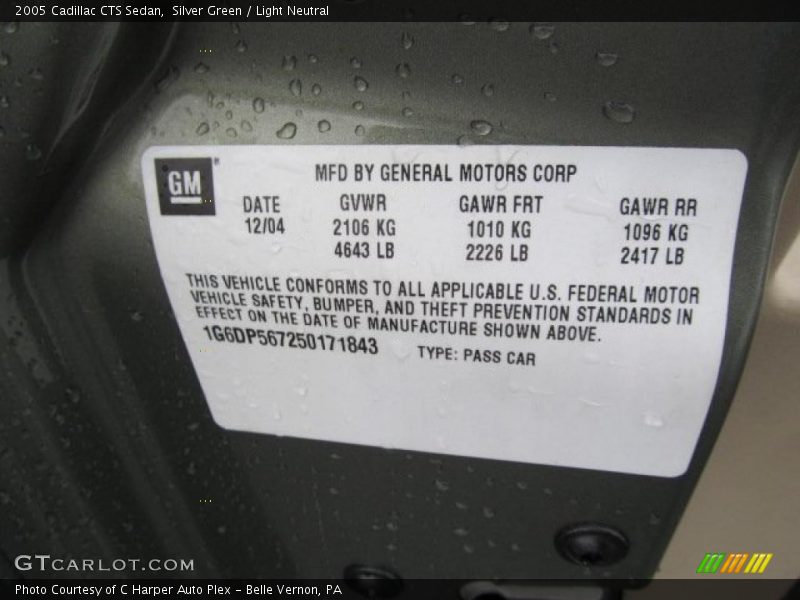 Silver Green / Light Neutral 2005 Cadillac CTS Sedan