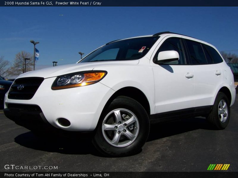 Powder White Pearl / Gray 2008 Hyundai Santa Fe GLS