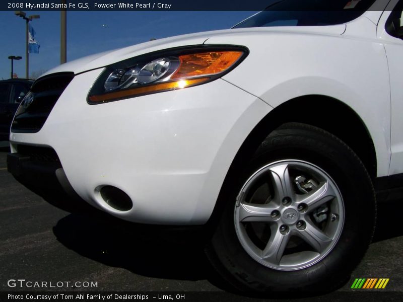 Powder White Pearl / Gray 2008 Hyundai Santa Fe GLS