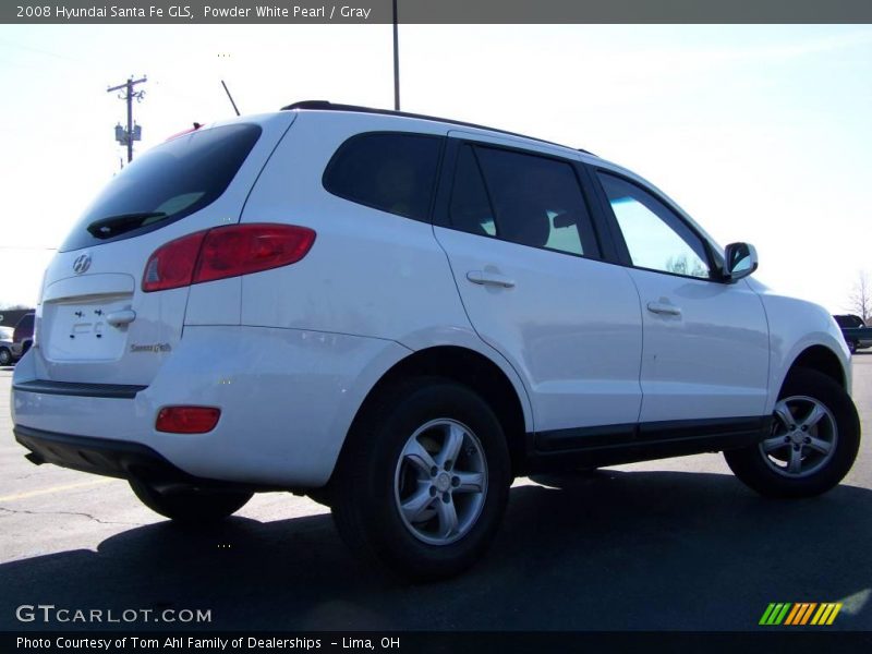 Powder White Pearl / Gray 2008 Hyundai Santa Fe GLS