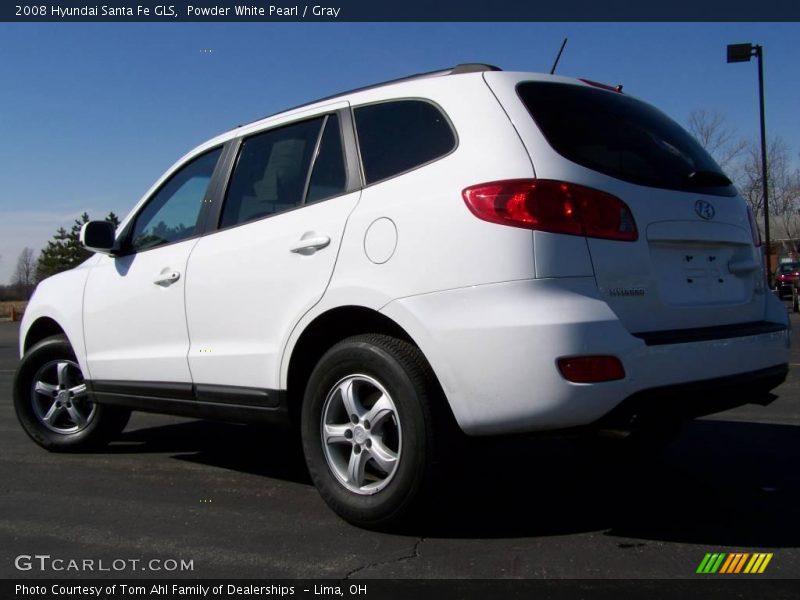 Powder White Pearl / Gray 2008 Hyundai Santa Fe GLS