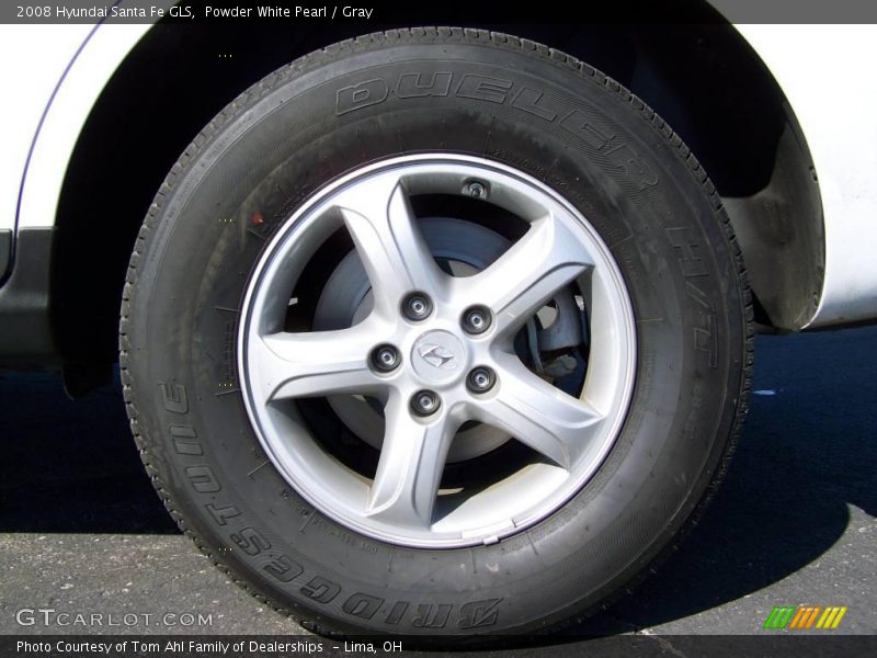 Powder White Pearl / Gray 2008 Hyundai Santa Fe GLS