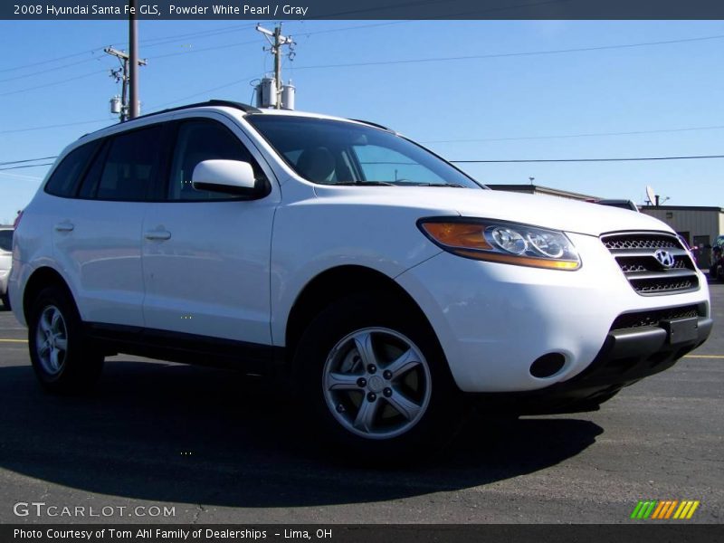 Powder White Pearl / Gray 2008 Hyundai Santa Fe GLS