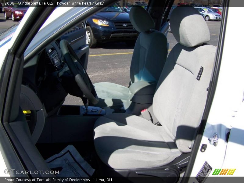 Powder White Pearl / Gray 2008 Hyundai Santa Fe GLS