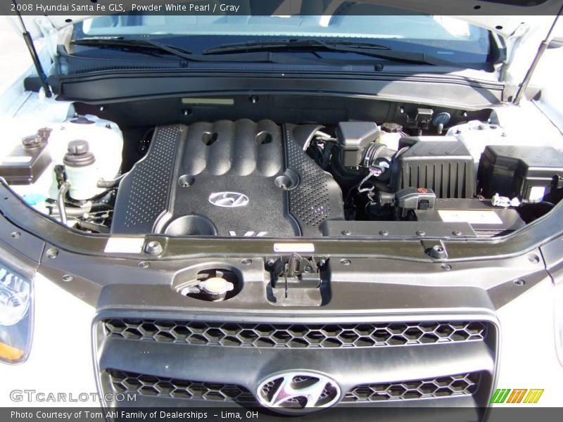Powder White Pearl / Gray 2008 Hyundai Santa Fe GLS