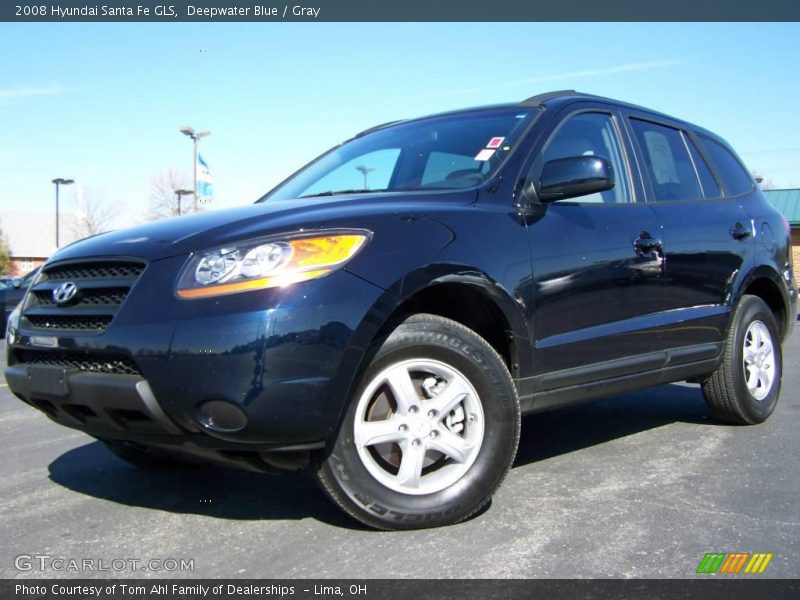 Deepwater Blue / Gray 2008 Hyundai Santa Fe GLS