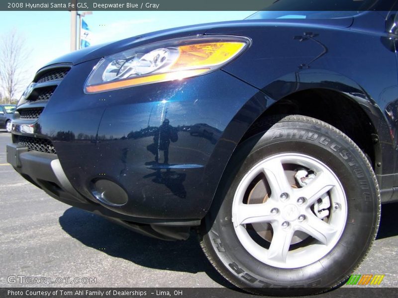 Deepwater Blue / Gray 2008 Hyundai Santa Fe GLS