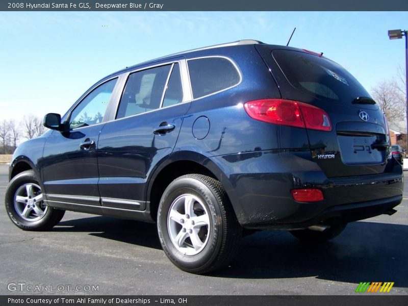 Deepwater Blue / Gray 2008 Hyundai Santa Fe GLS