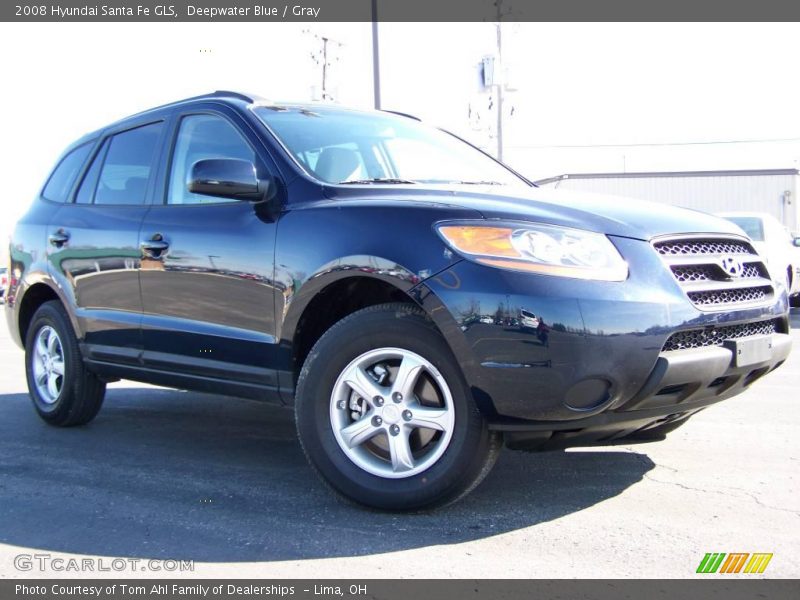 Deepwater Blue / Gray 2008 Hyundai Santa Fe GLS